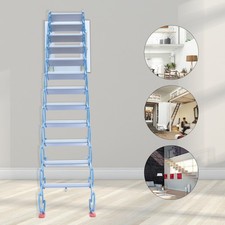 12 Steps Loft Wall Folding Pulldown Attic Ceiling Ladder Stairs 1102.3 lbs