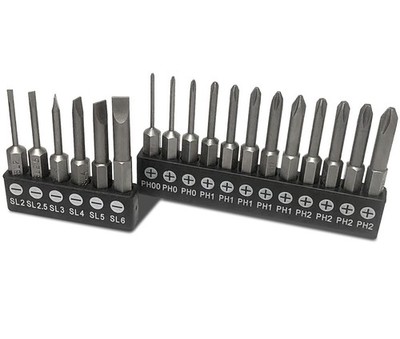 18 Piece Slotted Phillips Head Drill Bit Set, 1/4 Inch Hex Shank S2 Steel Magnet