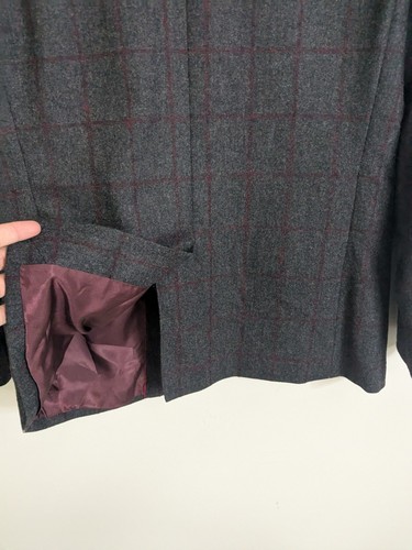 Banana Republic Tweed Blazer Men's 40R Gray Vitale Barberis Canonico Working Cuf - Picture 10 of 17
