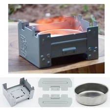 Foldable Solid Fuel Stove Set  Hiking Cooking Equipment