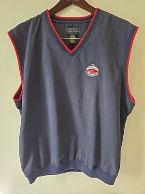 Izod 2000 Merit Club U.S. Womens Open Logo Black Cotton Sweater Vest Mens L