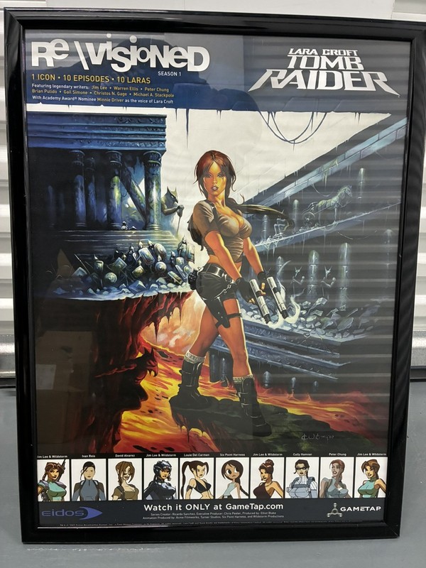 Lora Croft Tomb Raider With Multiple Variations Full-Sized, Framed Poster