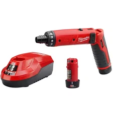 milwaukee electric screwdriver 4-volt li-ion cordless 1/4 in. hex 2-battery kit