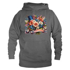 American Flag Floral US Flag American Pride Patriotic Hoodie