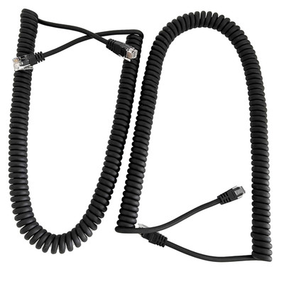2-Pack Heavy Duty Telephone Cords, 6P6C Anti-Tangle Coiled Handset Cable, 1.3