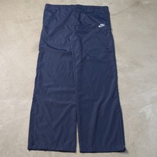 Vintage 1980s Nike Nylon Drawstring Track Pants Navy Blue Tag Men s Size Large
