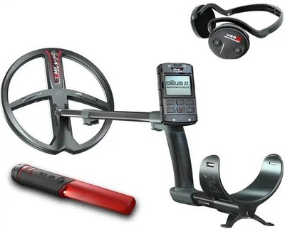 XP DEUS II 28 FMF RC Detektor mit WSA II Stereo Funkkopfhörer + gratis MI-6