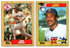 Jim Rice Lot x 2 1987 Topps Base #480 & All-Star #610 Boston Red Sox