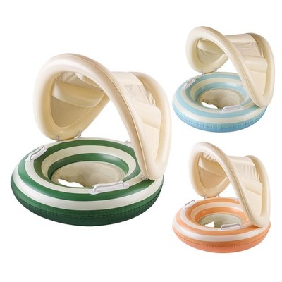 Baby Pool Float Swimming Float with Canopy Inflatable Floatie Swim Ring for Kids