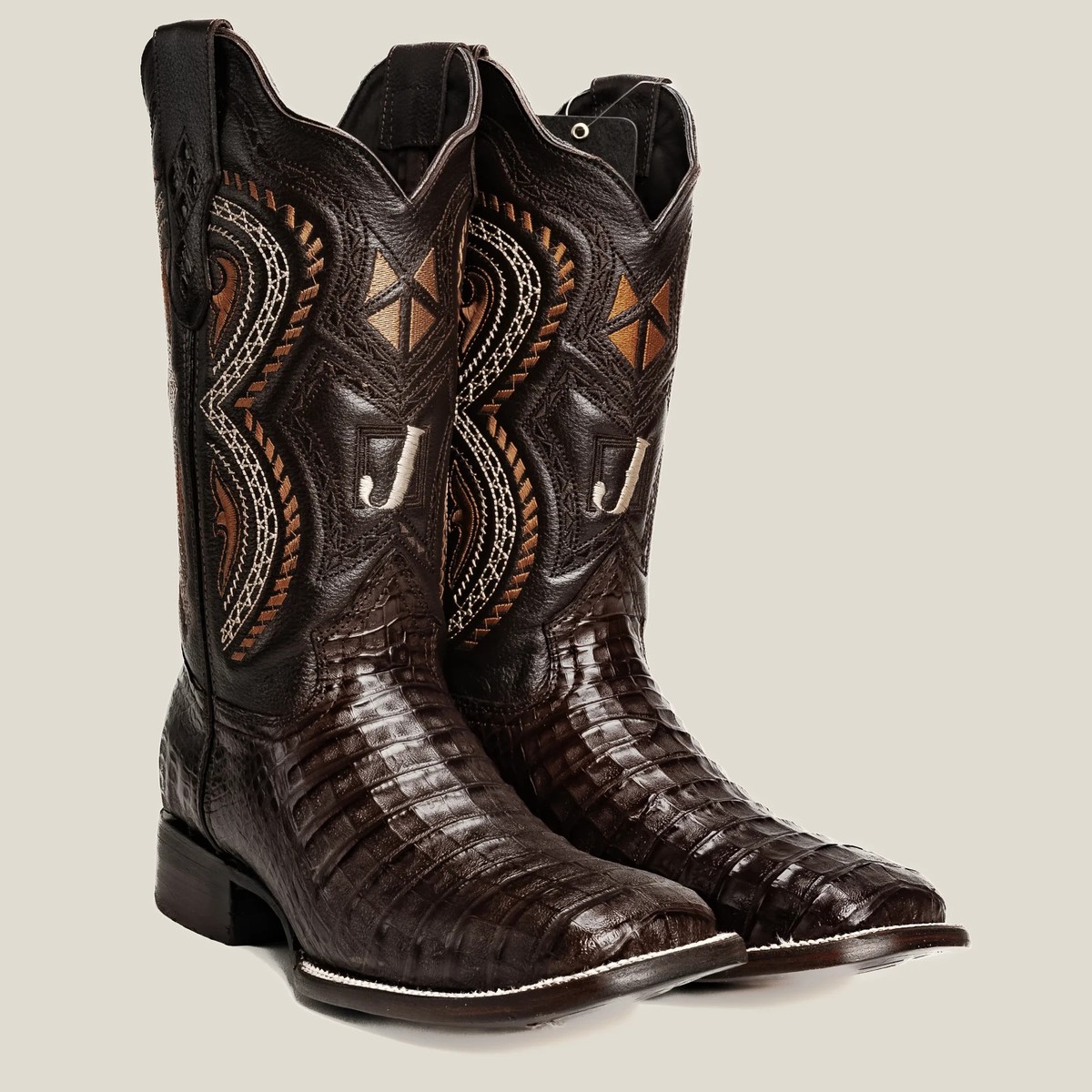 Genuine Exotic Alligator Crocodile Caiman Belly Square Toe Western
