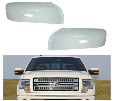 Top Half Mirror Covers Caps Oxford White Compatible for 2009-14 Ford F-150