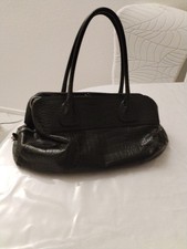 PRADA Milano Schultertasche Schwarze Krokodil...