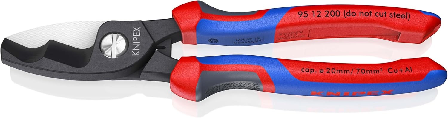 Knipex 95 12 200 Cable Cutter Shears with Twin Cutting Edge 200mm