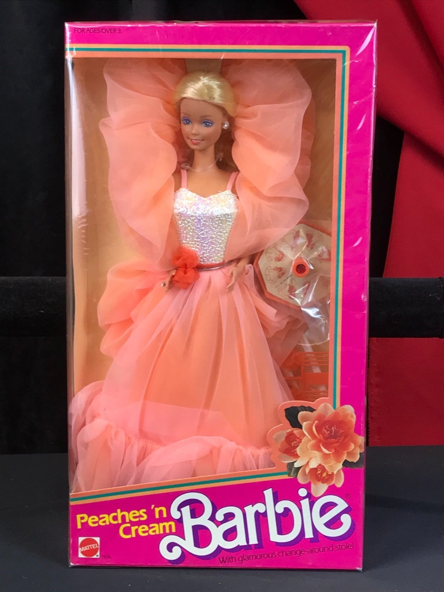 NRFB Vintage 1984 PEACHES 'N CREAM BARBIE DOLL Box in Excellent