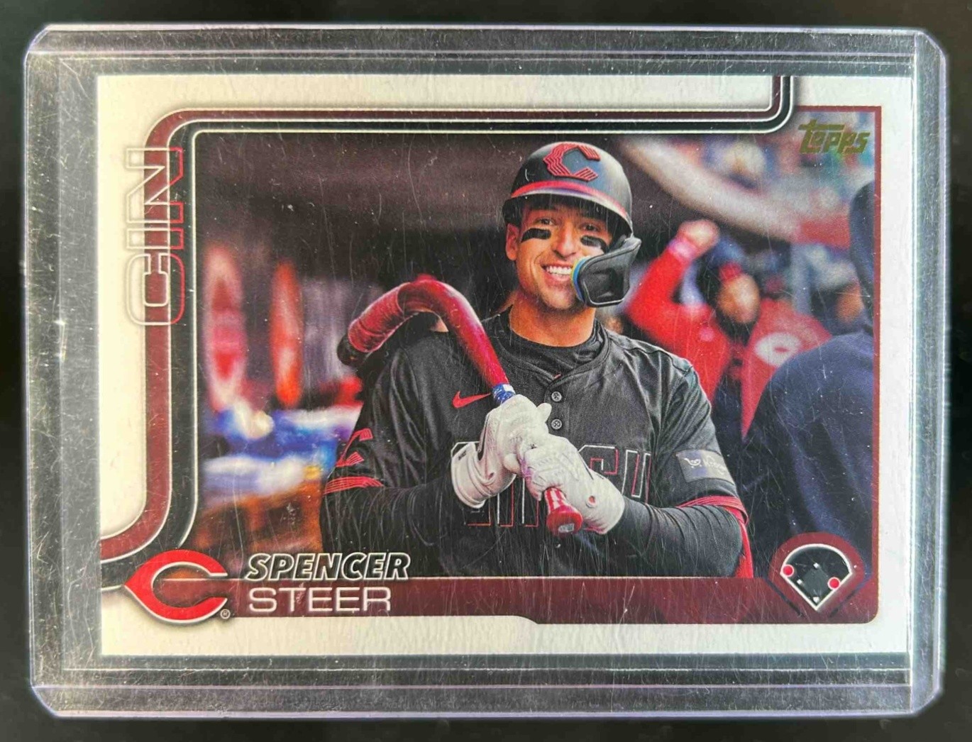 2025 Topps Spencer Steer Golden Mirror Variation SSP #37 Reds