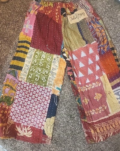 NWT! Jaded Gypsy Kantha Clothing Boho Wide Leg Pants Cottage Core S M L OneSz