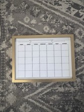 Gold Framed Monthly Dry-Erase Calendar - Home Office Organizer