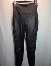 Spanx Moto Leggings Medium Faux Leather Tight Black Classic Athleisure