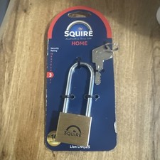 Squire Lion LN4/2.5 padlock. 2 keys. Long 63mm shackle. 40mm wide brass body.New