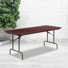 30 X 72 Rectangular High Pressure Mahogany Laminate Folding Banquet Table