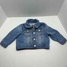 Baby B'gosh 9 Mths Light Wash Long Sleeve Collared Snap Up Denim Jean Jacket