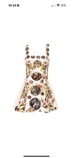 RARE Special Edition Dolce & Gabbana Cameo Coin Floral Print Mini Dress 