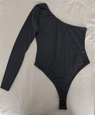 Prettylittlethink Women's Black One Shoulder Bodycon Top Size Uk 10/Eu 38