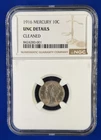 1916 P Mercury Dime .10c NGC Uncirculated Full Bands First Year 90% Silver