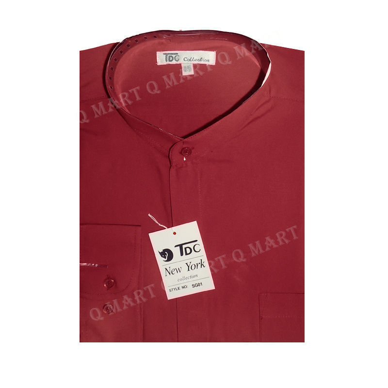 Men's Mandarin Collar Dress Shirt By Fortino Landi/TDC – Banded Collar, Classic Fit, Cotton Blend, Sizes 15.5-20.5