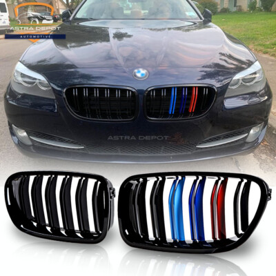Gloss Black M-Color Front Kidney Grill Grille For 10-17 BMW F10 F11 M5 535i 550i