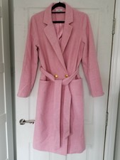 Ganni Pink Wool Belted Coat Size S Worn A Few Times