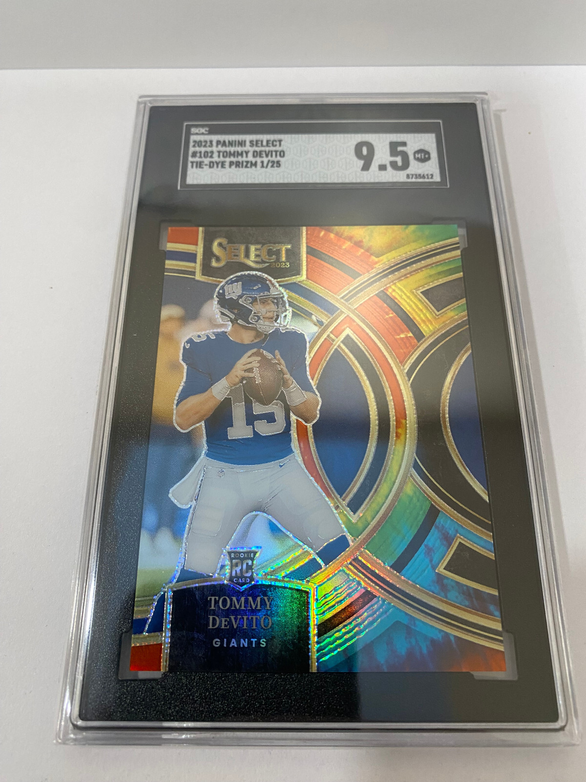 Tommy Devito - 2023 Select - Premier Level - Tie-Dye Prizm 1/25 - Giants QB