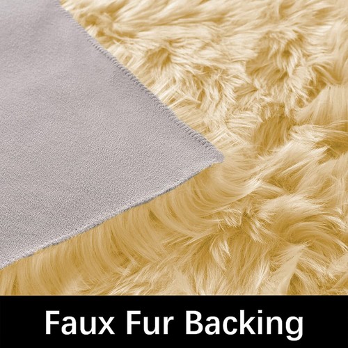 Latepis Faux Fur Sheepskin Area Rugs Soft Shaggy Carpet for Living Room Bedroom - Picture 118 of 219