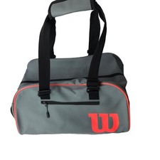 Bolsa de Gimnasio WILSON Bolsa de Tenis Atlética Bolsa de Lona Gris Grande. Correas