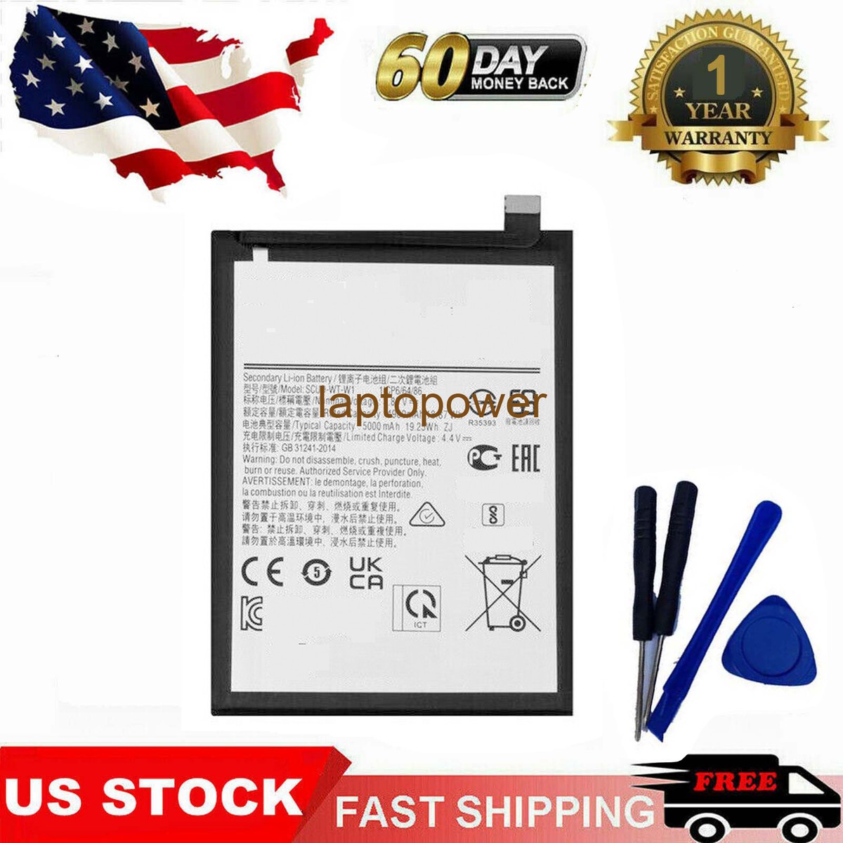 Galaxy A22 5G SC-56B バッテリー92％ Battery For Samsung Galaxy A22 5G, A226B, A226BR, SCUD-WT-W1 HQ