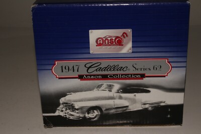 Cadillac Series 62 Cabriolet 1947 Bleu – Miniature ANSON 1/18, Zamac, Sans Boîte