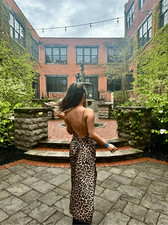 Cheetah backless gold chain size xs