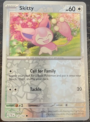 Pokmon TCG Skitty Scarlet & Violet-Temporal Forces 130/162 Reverse Holo  Common | eBay
