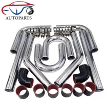 3" Inch Turbo Intercooler Aluminum w/U Pipe Silicone Coupler Clamp Kit