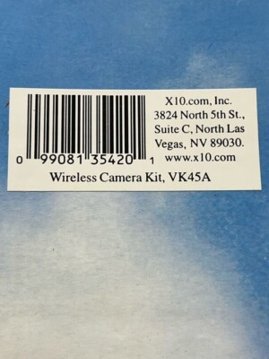 X10 Indoor/Outdoor Wireless Camera Model Kit VK45A