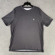 Spyder Swim Rash Guard UPF 30 Short Sleeve Black White Shirt Men s Size L