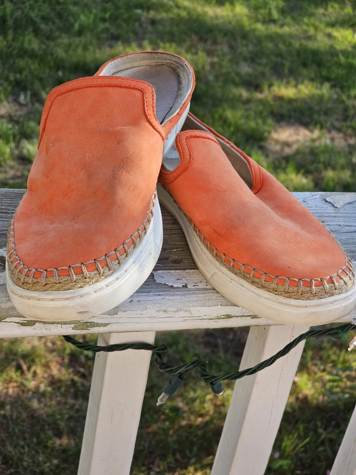 UGG Australia Caleel Orange Pelle Espadrilla Mules Donna Taglia 9 Slip On 10102