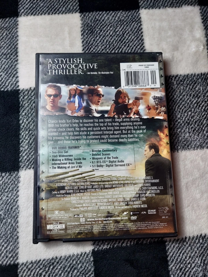 Lord of War (2-Disc Special Edition, DVD) Like New Disc(s), Blockbuster Case - Image 2 of 4