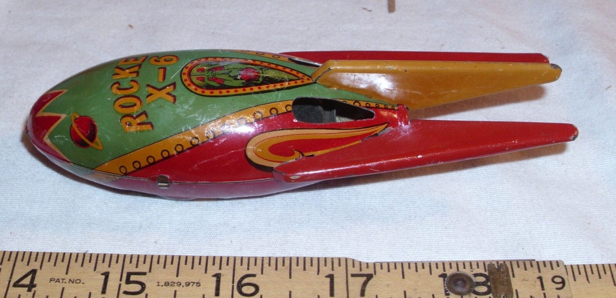ROCKET X-6 TIN FRICTION TOY JAPAN WORKS 1950s | eBay