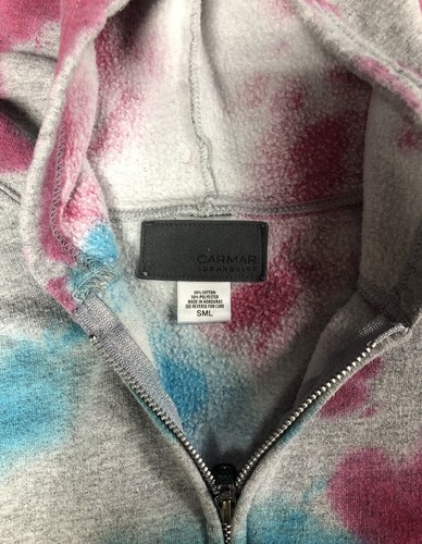 CARMAR Los Angeles Women’s Tie Dye Zip Up Hoodie Sweatshirt Small - Picture 2 of 3