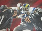 LA RAMS Football 70s DAVID DEACON JONES Painting by Nikita Knatz LA CA — photo 6