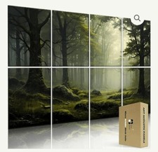 8PCS Scenic Art Acoustic Panels, Mystical Woodlands- Meas 16"X12"X.4" Each Panel