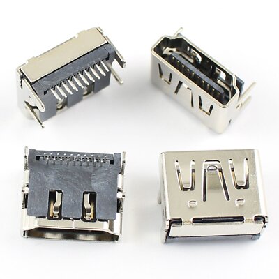2Pcs New HDMI 19 Pin Female Right DIP PCB Socket Connector 4 Legs