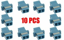 10 LC to LC Duplex Single Mode Flange Fiber Optic Optical Adapter Connector Blue