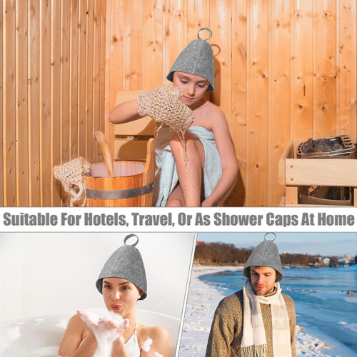 Felt Head Protection Bath Anti Heat Free Size Russian Style Shower Cap Sauna Hat - Bild 1 von 8